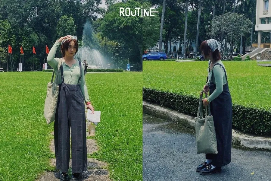 Quần yếm phối áo len nữ tay dài cho cô nàng dễ thương vào những ngày cuối đông