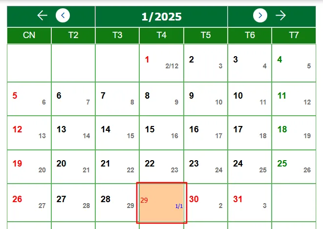 mùng 1 tết 2025