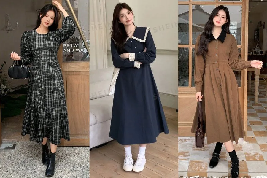 kiểu đầm midi cho nữ
