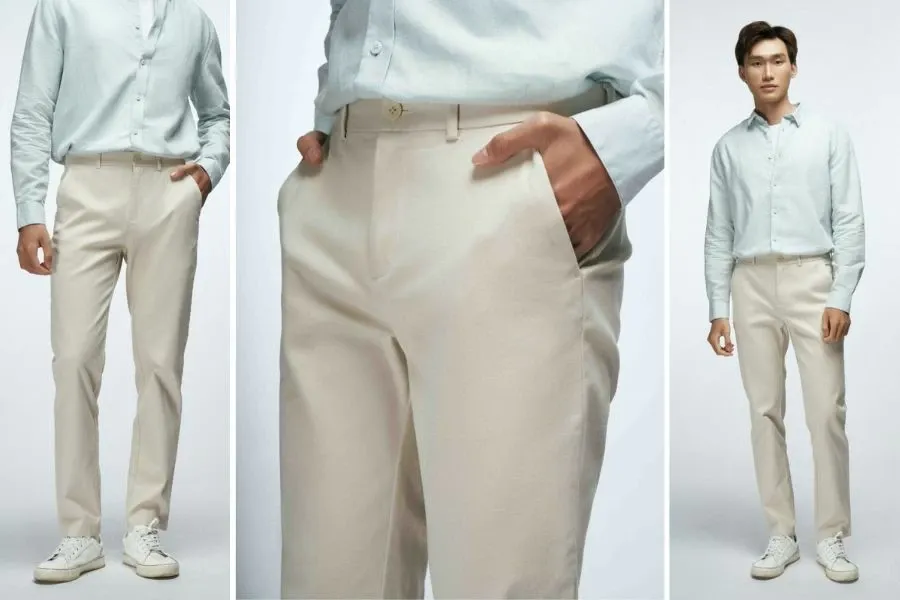 Quần kaki nam trơn được sử dụng rất phổ biến trong cuộc sống hàng ngày của nam giới.