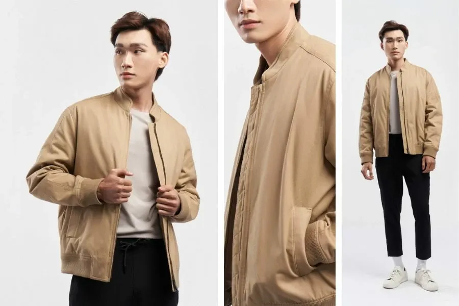 Áo khoác từ chất liệu kaki giúp vải dày để giữ nhiệt tốt, bền đẹp, tạo cảm giác thoải mái cho bạn khi mặc.