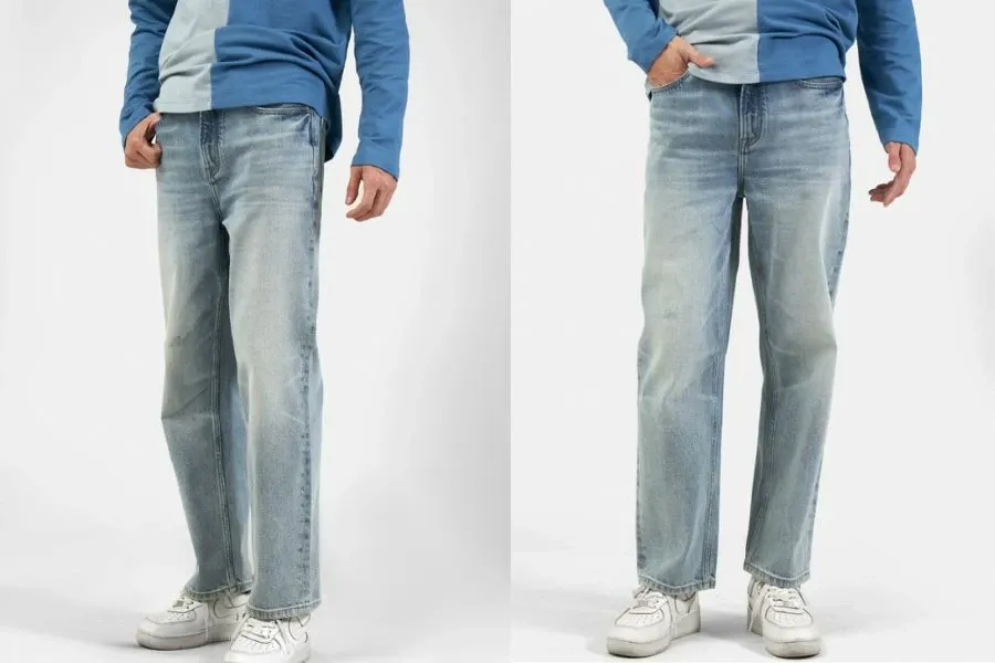 Quần jean form straight luôn được đánh giá cao và được phái mạnh yêu thích