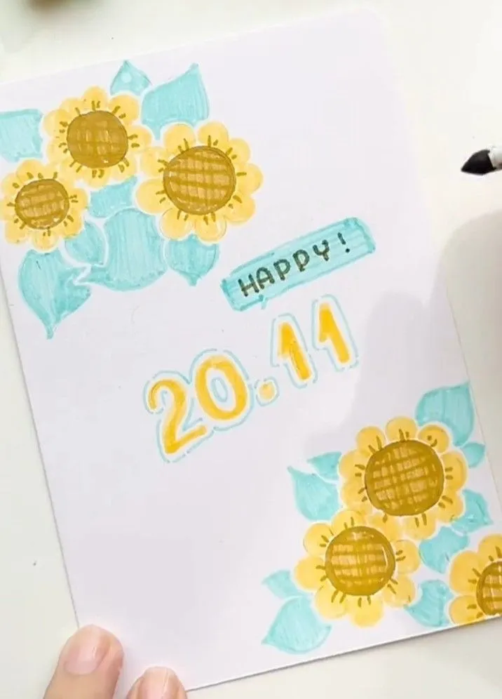 mẫu thiệp 20.11 đơn giản dễ làm
