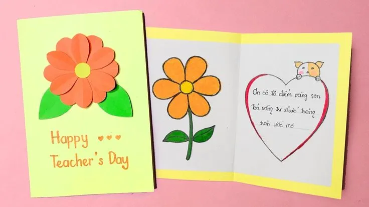 chúc mừng ngày nhà giáo với tấm thiệp tự làm