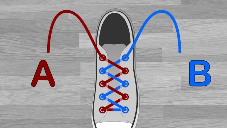 Cách buộc dây giày kiểu Criss Cross