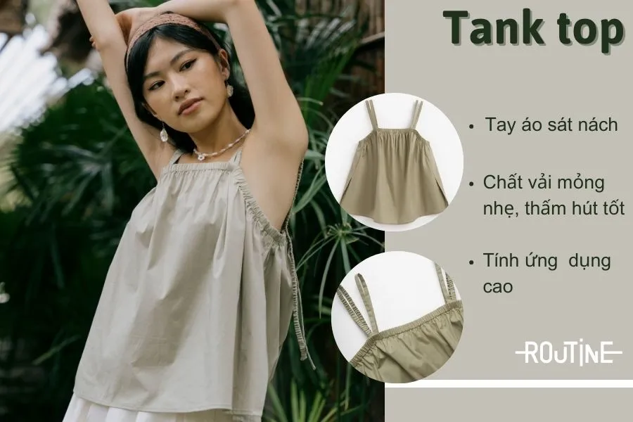 Các kiểu áo tank top nữ đẹp mang thiết kế phóng khoáng, năng động