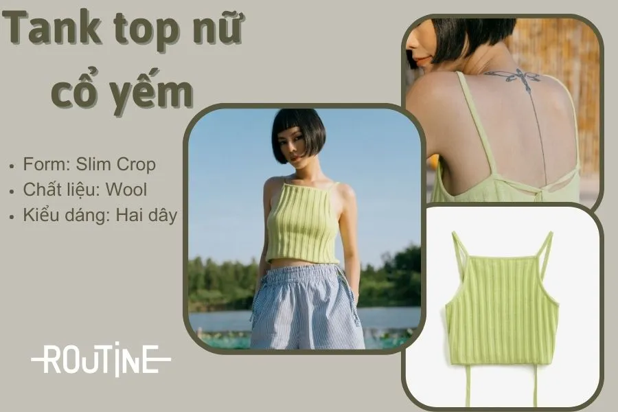 Áo tank top nữ cổ yếm tôn nét quyến rũ của người mặc