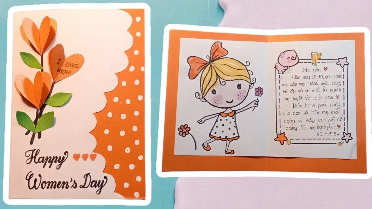 thiệp vẽ tay tặng mẹ