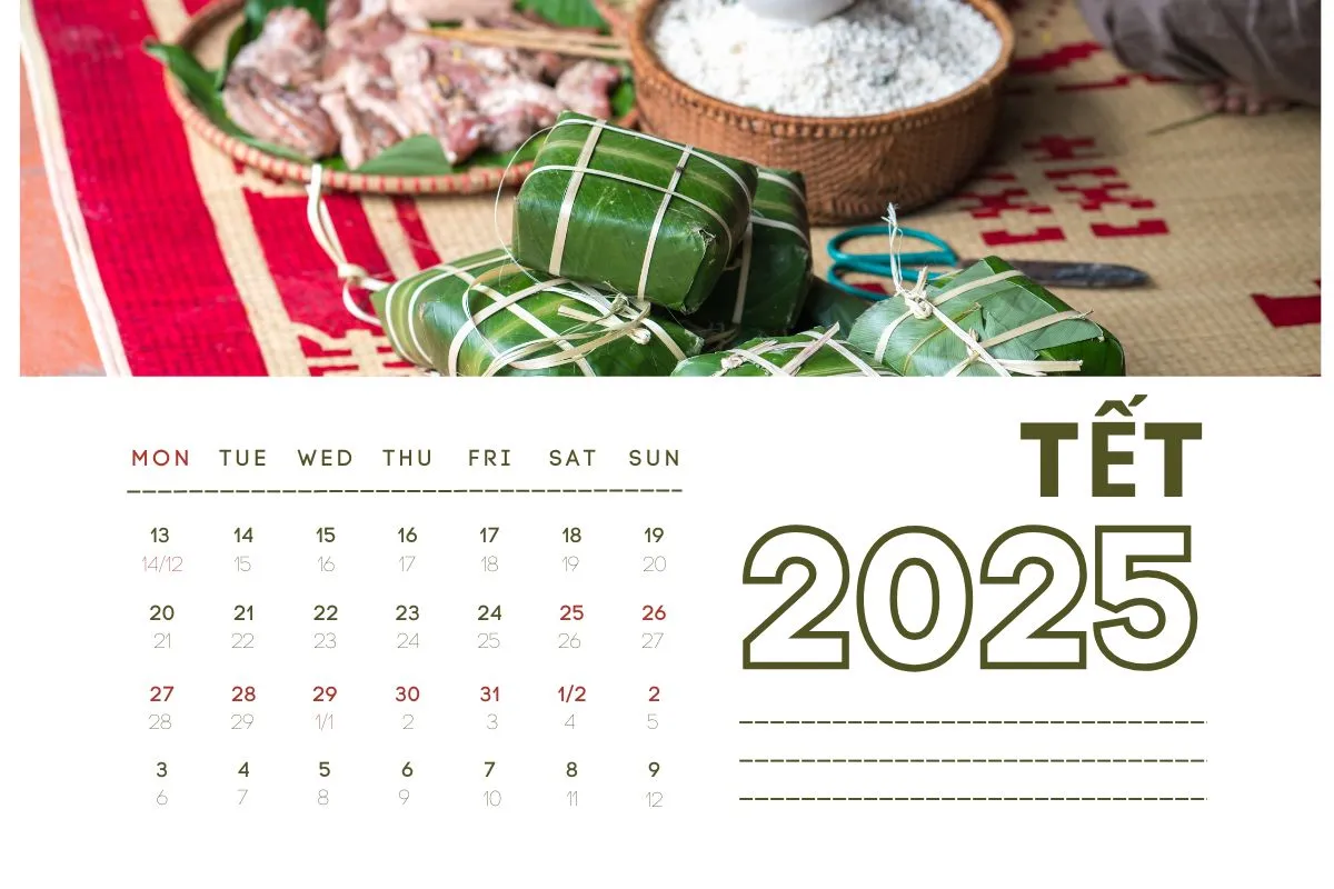 lịch nghỉ tết 2025