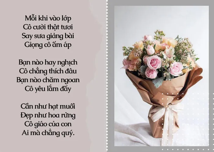 thơ gửi tặng cô giáo ngày 20/10