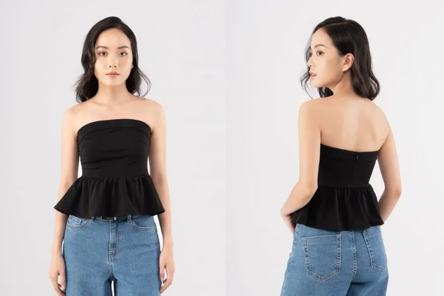 Áo kiểu nữ không tay dang peplum là một item áo kiểu nữ dự tiệc sành điệu, quyến rũ cho các nàng.