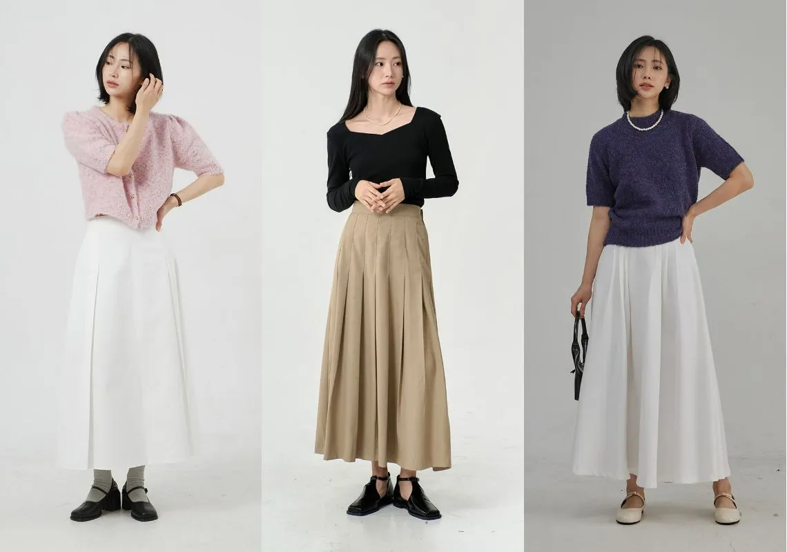 Gợi ý phối mẫu chân váy công sở thanh lịch, trang nhã