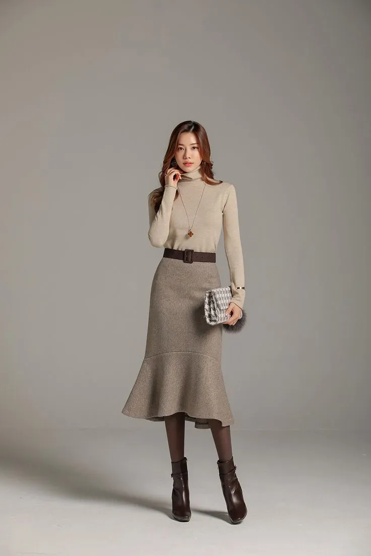 Mẫu chân váy công sở đuôi cá quyến rũ