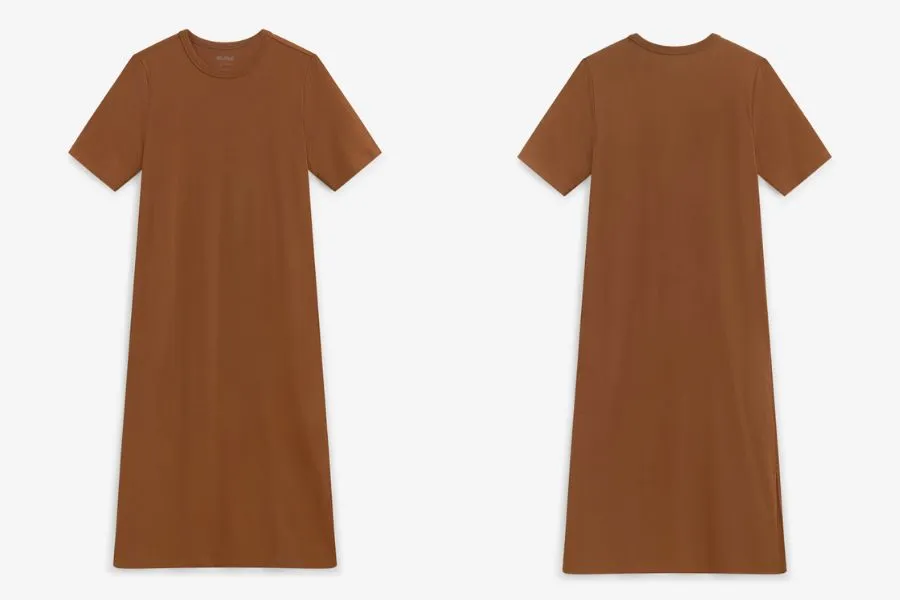 Đầm Midi T-shirt Trơn - 10S23DREW007 đi biển độc đáo, mới lạ