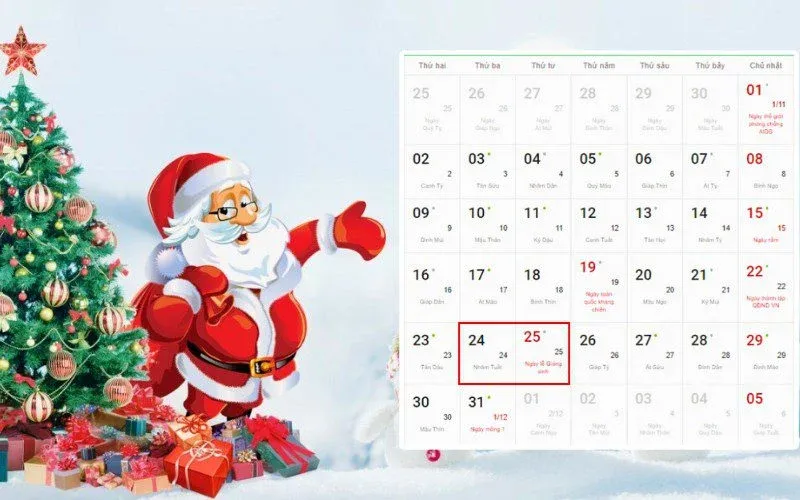 còn bao nhiêu ngày nữa đến noel