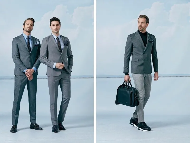 Bộ suit màu xám lông chuột cho quý ông lịch lãm