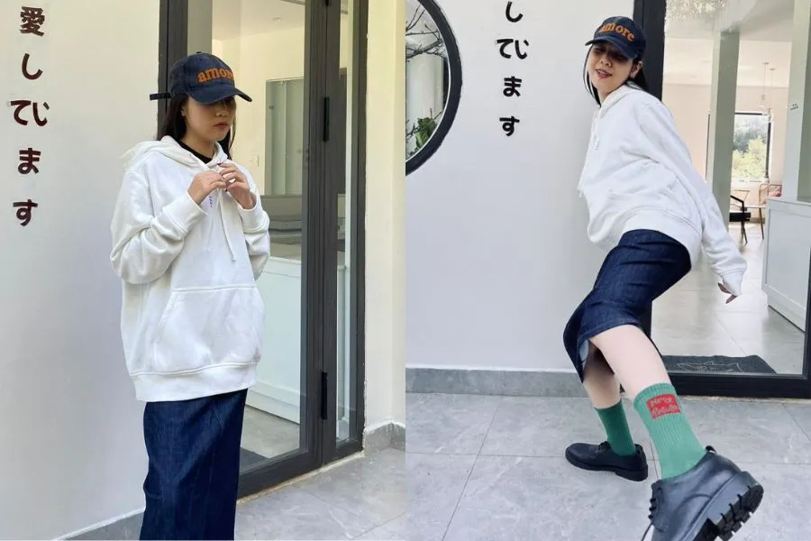 Áo khoác hoodie phong cách đơn giản dành cho các cô gái theo đuổi sự năng động, cá tính trong mùa đông này.