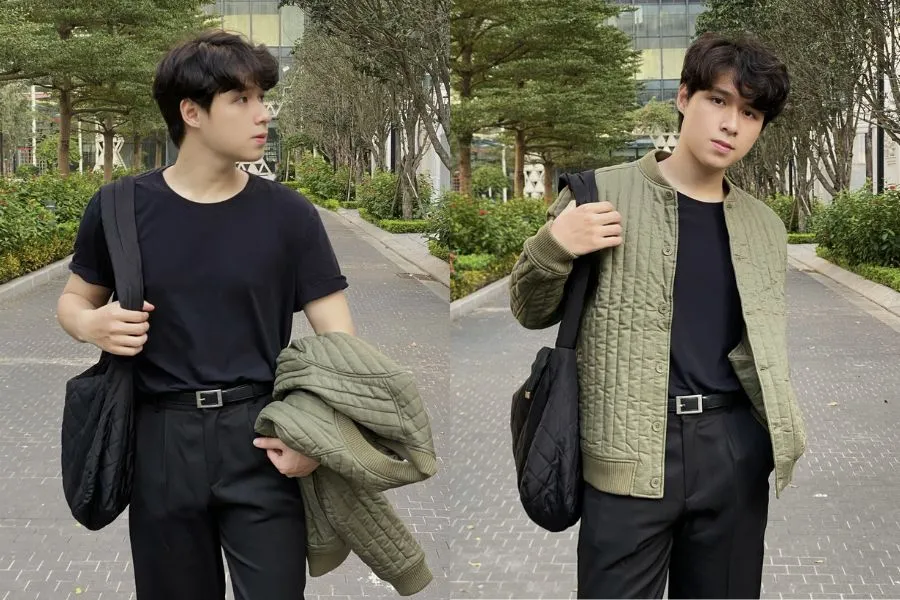 Áo thun trơn phối cùng áo khoác bomber ngày càng phổ biến và trở thành một trong những trào lưu hot nhất giới thời trang.