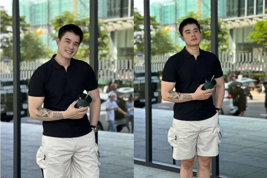 Phối áo polo cùng quần short ngắn giúp các chàng có thể tự tin thể hiện sự nam tính, mạnh mẽ của nam giới.