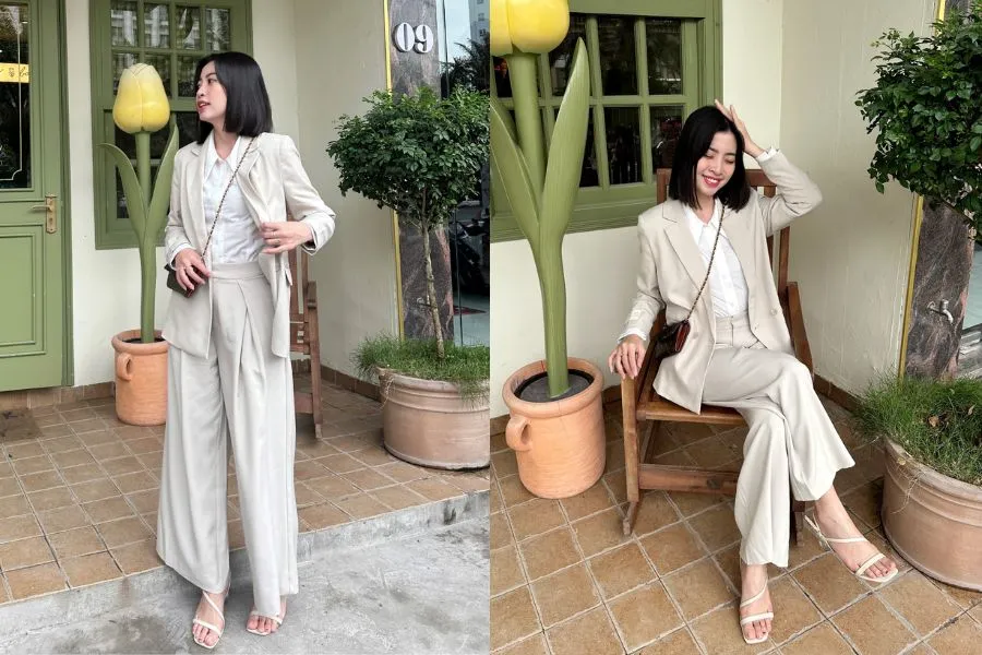 Khoác lên vẻ ngoài chuyên nghiệp cùng quần vải nữ và áo blazer.