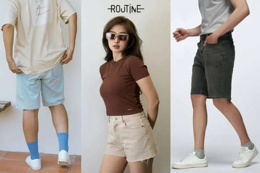 Một số cách phối đồ cùng áo thun quần short jean năng động