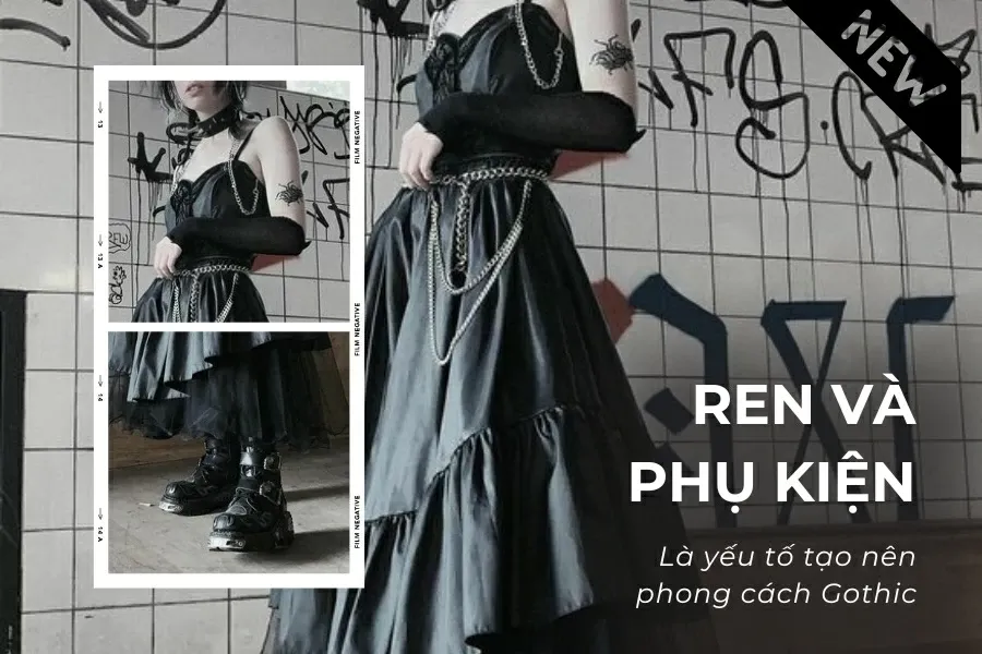 Hoa văn tinh tế cùng màu sắc tối ma mị là điểm đặc trưng của phong cách thời trang Gothic.