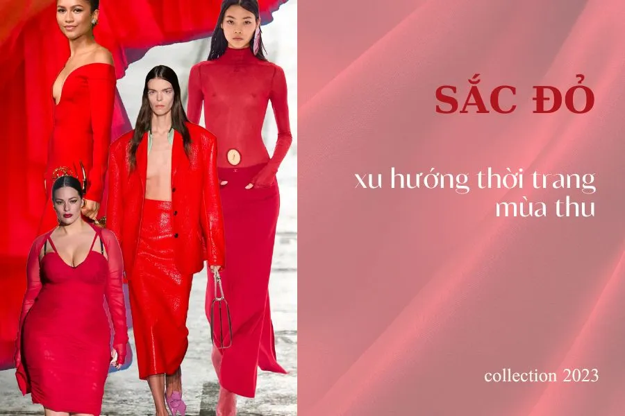 Sắc đỏ nổi bật trong bộ sưu tập thời trang mùa thu 2023 của các nhà thiết kế nổi tiêng trên toàn thế giới (Nguồn: Vogue)