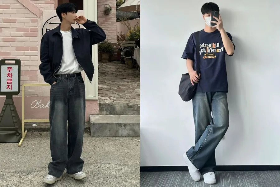 quần jean xanh đậm phối áo màu gì
