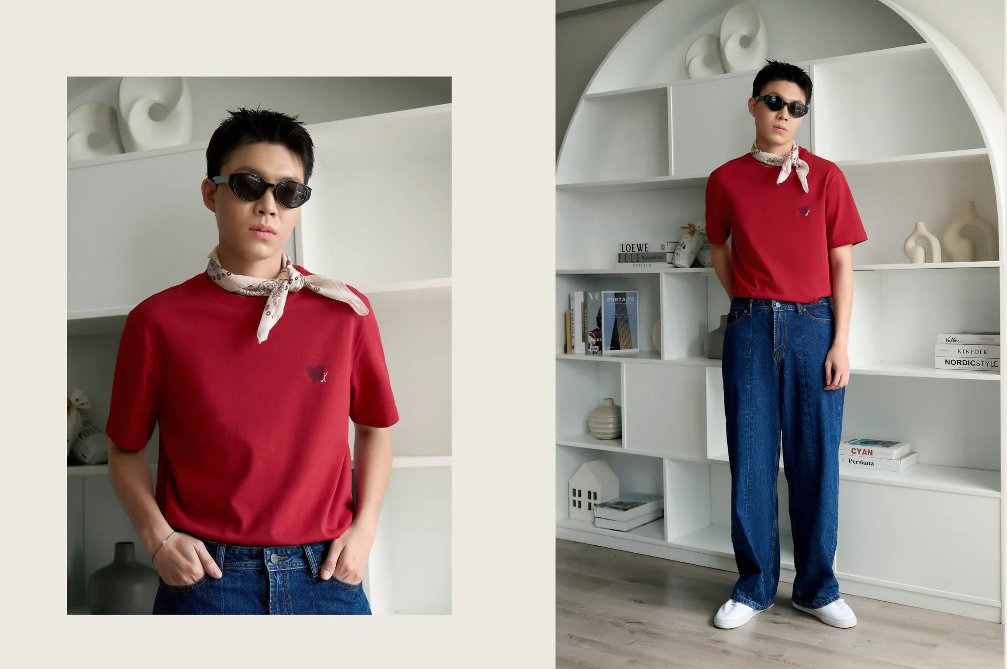 Phối đồ quần ống đứng với áo thun basic nhưng vẫn thu hút, thời thượng