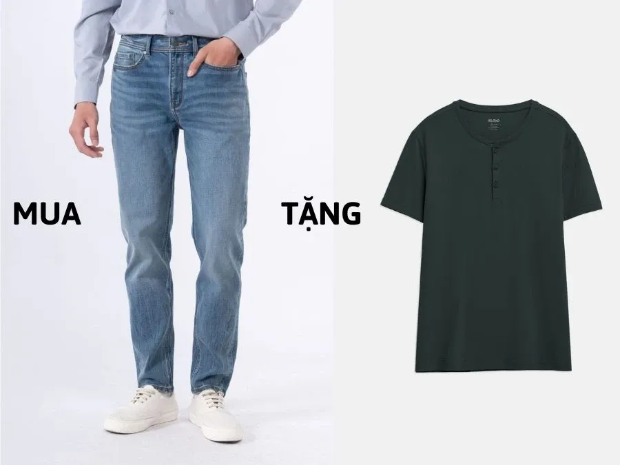 Mua quần jean premium tặng ngay áo thun cotton thoáng mát duy nhất 11.11