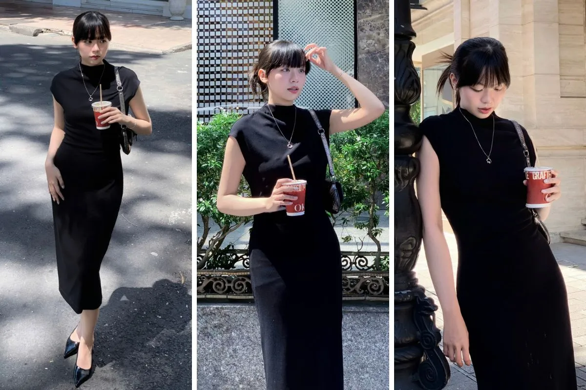 Thời thượng và sang chảnh diện Tết với đầm tay cộc xếp ly trang trí của Routine