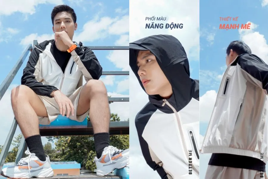 Áo khoác thể thao nam che chắn hiệu quả khi bạn tập luyện điều kiện thời tiết nắng nóng
