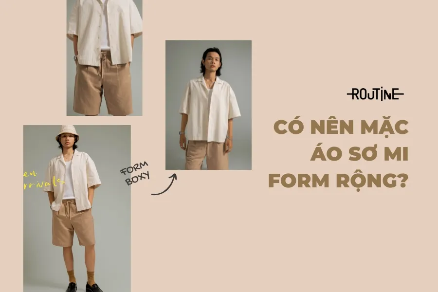 Phối áo sơ mi form rộng cùng quần short kaki cho vẻ ngoài năng động, phóng khoáng.