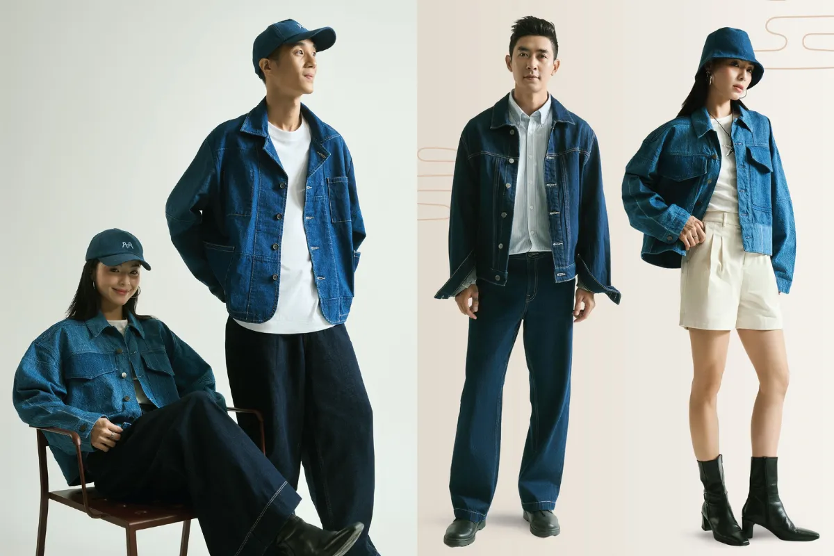 Trang phục outfit đôi denim xanh dương rất phù hợp với người mệnh Thủy nhờ vào sắc xanh lạnh mát mẻ (Nguồn: Routine)