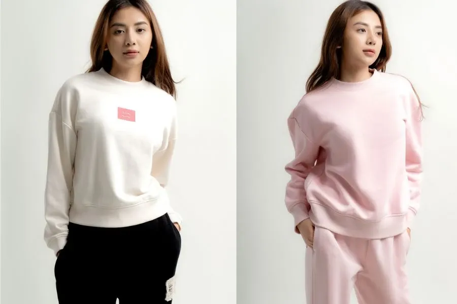 Sweater thường được làm từ chất liệu vải dày ấm như nỉ, len và được bo chun ở phần tay, hông.