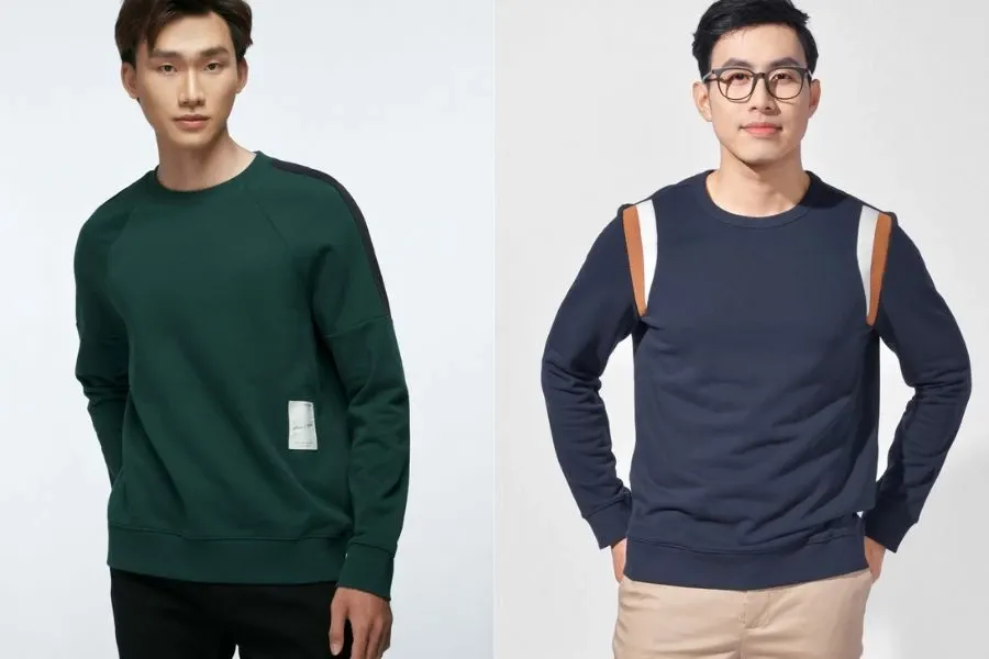 Áo nỉ kiểu cổ tròn có thiết kế tương tự như một chiếc áo thun, tuy nhiên phần chất liệu sẽ dày và ấm hơn