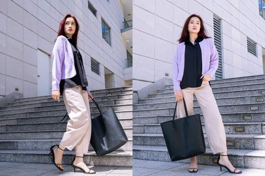 Biến hóa thành cô nàng công sở năng động, trẻ trung cùng quần jean nữ ống lửng.